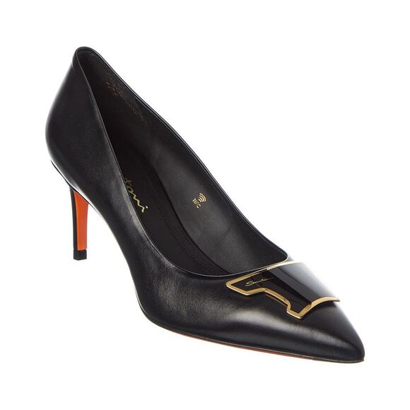 Santoni Leather Pump Black